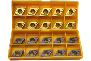 LAHDYFHOE GBJ 20pcs DCMT11T304 DCMT32.51 Indexable Carbide Turning Inserts Multilayer Coated CNC Lathe Inserts for SDJCR Lathe Turning Tool Holder Replacement Insert (20pcs DCMT32.51)