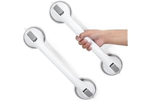 Reyiu Grab Bars for Bathtubs and Showers, 16 Inch Shower Handle Heavy Duty Suction Cup Grab Bars for Shower Chair, Bathroom S