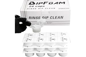 LXIANGN Dip Foam,Professional 24Pcs Tattoo Dip Foam Rinse Cup Disposable Dip Clean Foam Cup Caps Cartridge Dip Foam Cleaning Supplies for Tattoo Needle (Black)