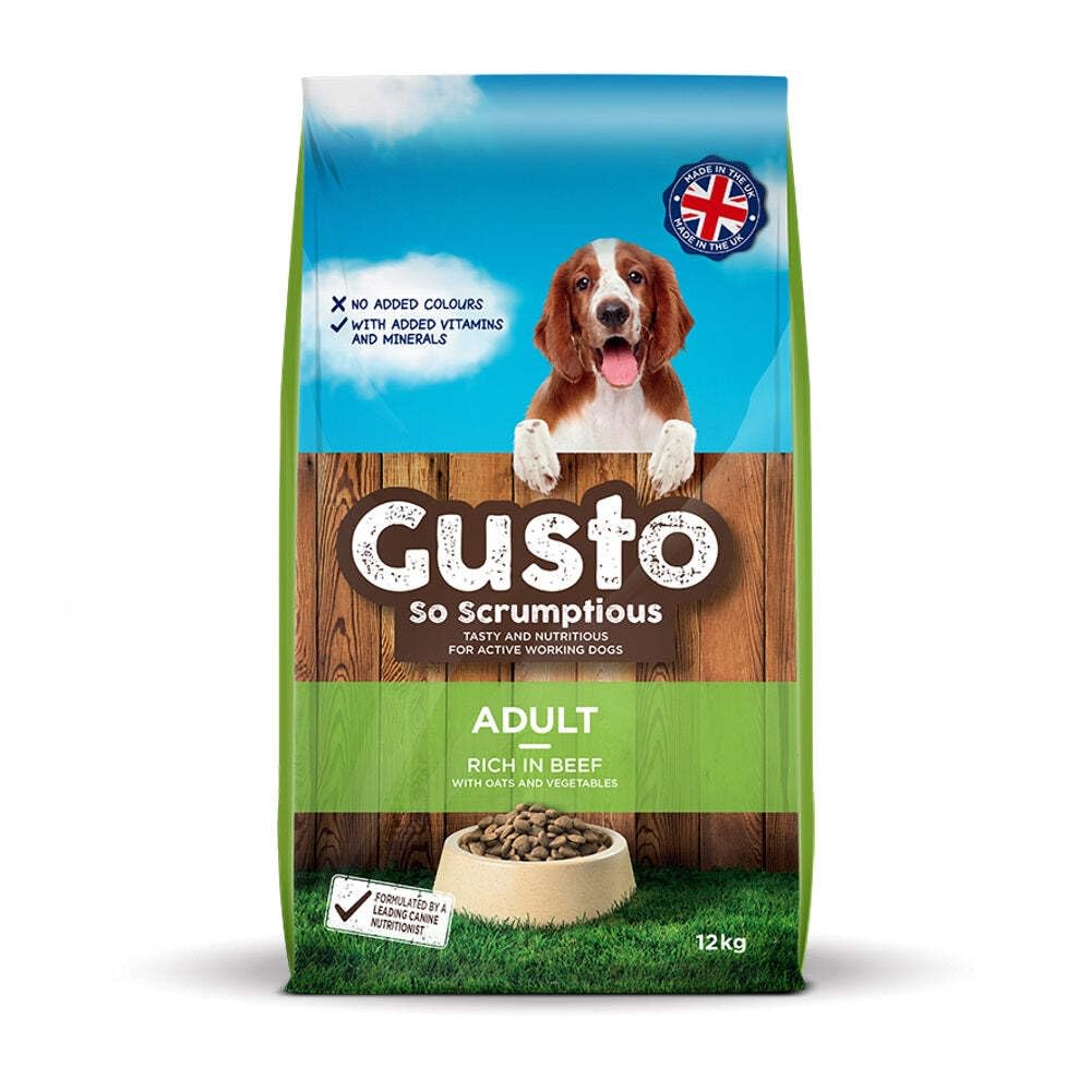 Gusto Complete Adult Working Dog Beef and Veg, 12 kg