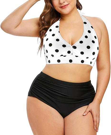 plus size polka dot bikini