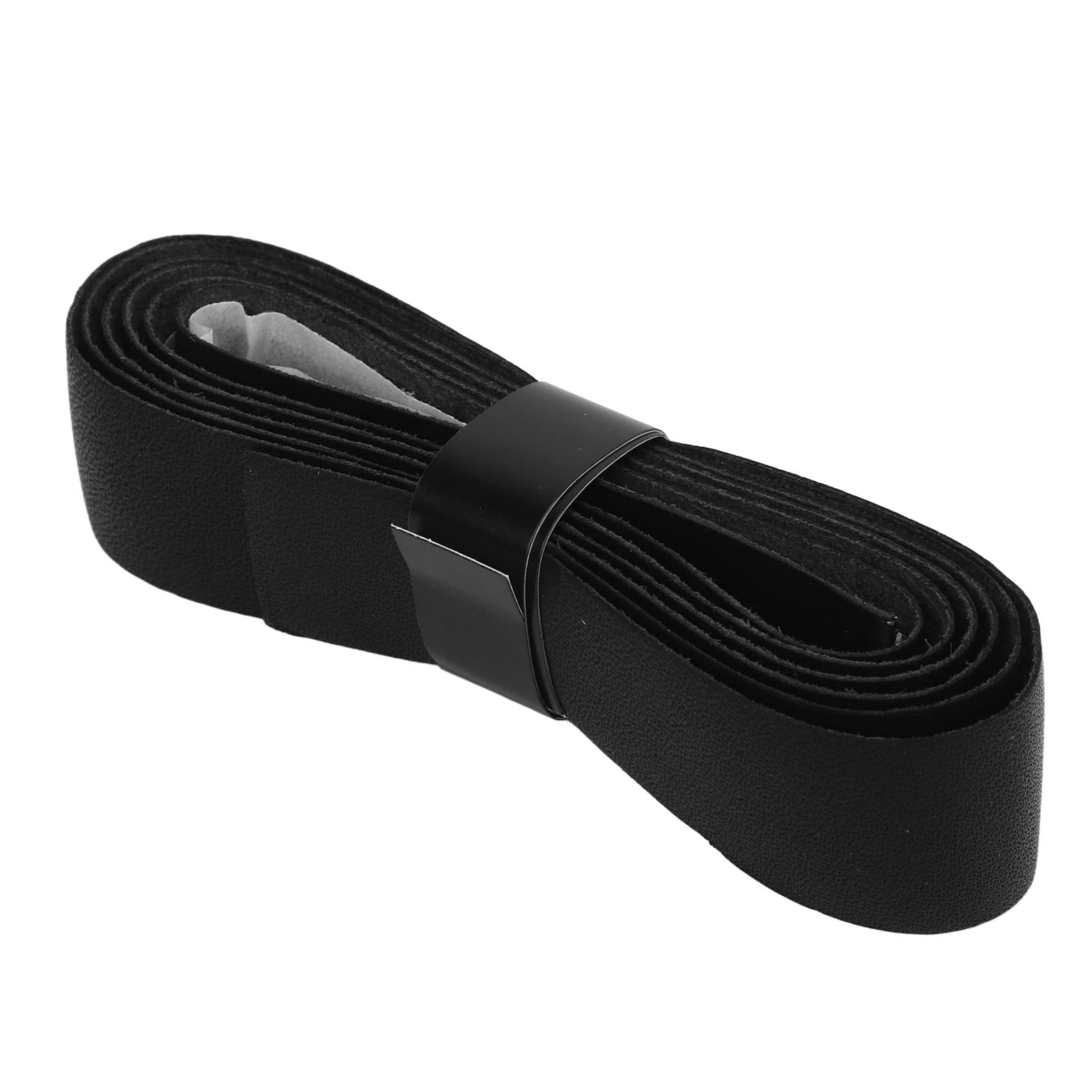 Shanrya Tennis Racket Grip Tape, Leather Replacement Sweat Absorption Tennis Racket Overgrip for Gym (Black)
