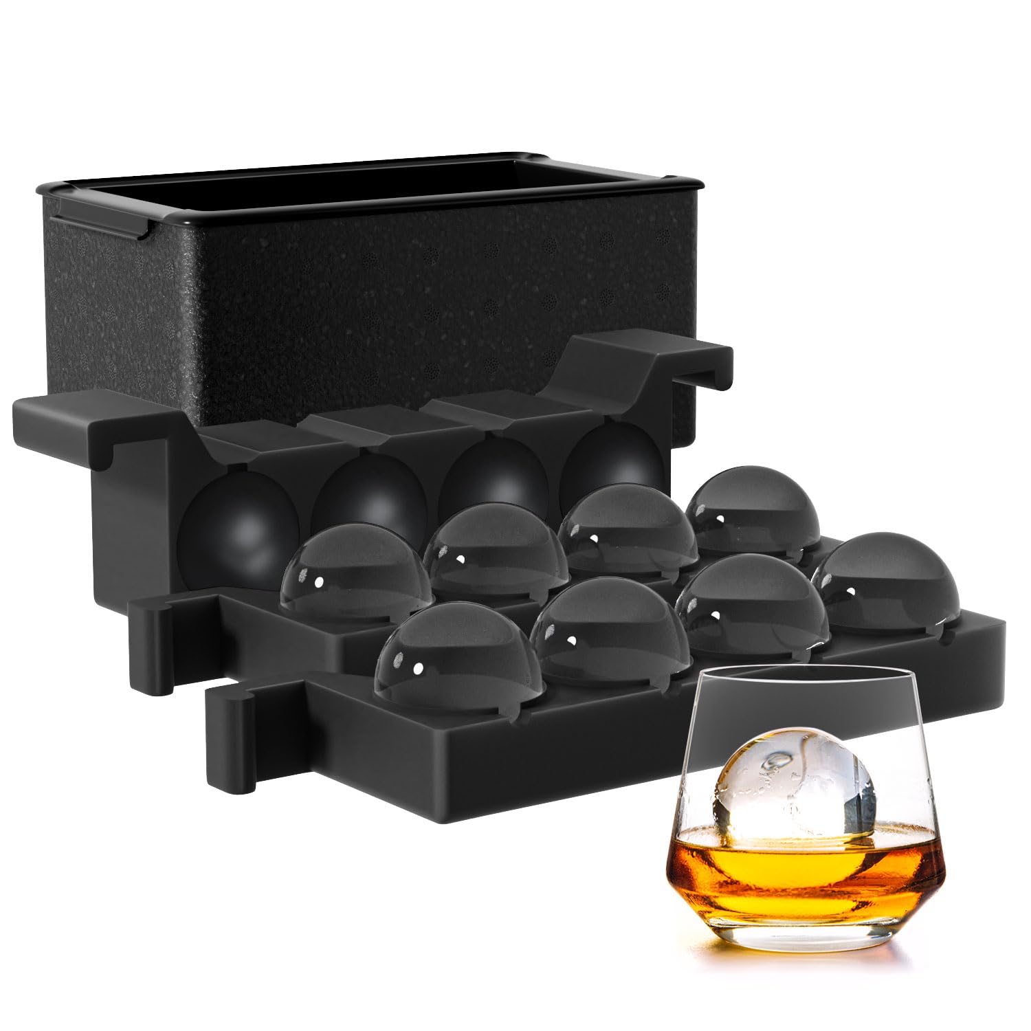 Photo 1 of Clear Ice Ball Maker for Whiskey: FDDBI Circle Ice Cube Tray Make 2Inch Ice Sphere - Clear Ice Cube Maker for Old Fashioned Bourbon Whisky