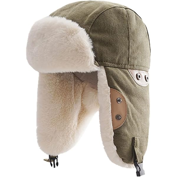 Russian Ushanka Hat - Plush Winter Earflap Trapper Hat For Skiing, Hunting, Cycling (Khaki, One Size) - View #11