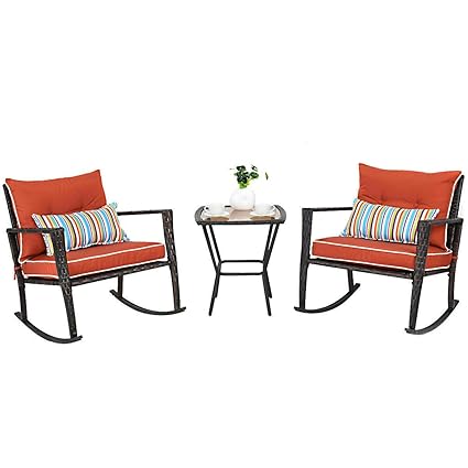 Amazon Com 3 Pc Rattan Wicker Furniture Set Coffee Table