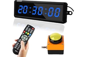 SMAHEAT Fitness Timer with Stopwatch Button, Suitable for School/exam/Home Exercise/Gym/Gym SMAHEAT Electronic Fitness Timer (1.5 inch six-bit All-Blue)