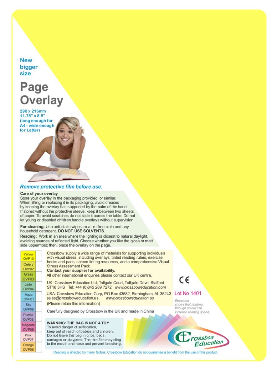 Crossbow Education Page Overlay - Yellow (Pack of 5)