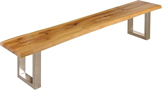 Sam Esszimmer Sitzbank Baumbank Zinst Wildeiche Edelstahl 220 X 40 Cm Edelstahlfarbene Beine Masszuschnitt Moglich Amazon De Kuche Haushalt
