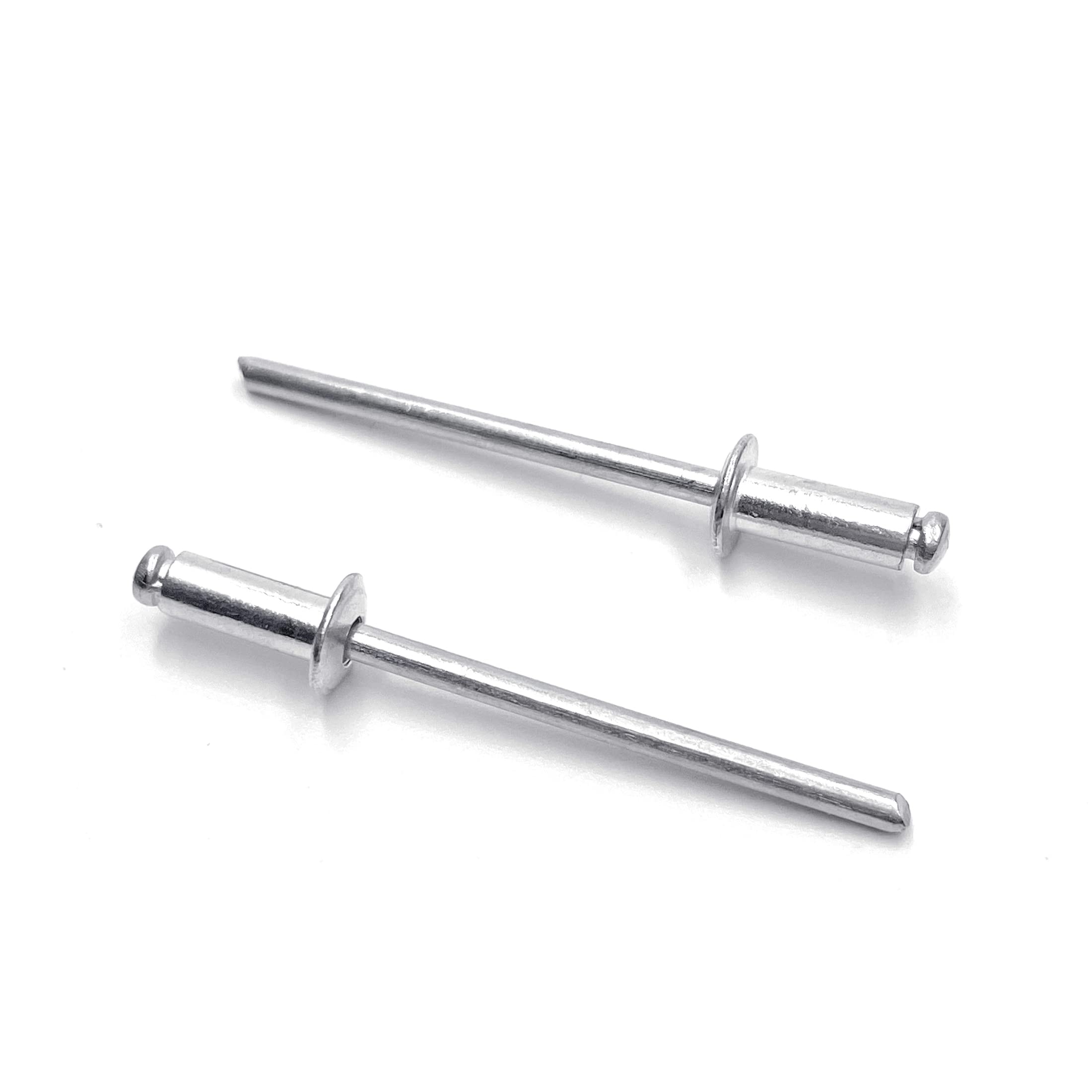 ISPINNER 100pcs 1/8" x 5/16" Aluminum Blind Rivets, 3.2 x 8mm Pop Rivets, Pack of 100 (Silver)