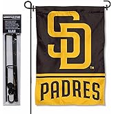San Diego Padres New Logo Garden Flag and Pole Stand Mount