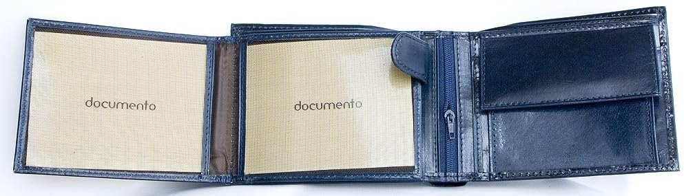 Men's Dark Blue Glossy Genuine Leather Wallet - Image 4