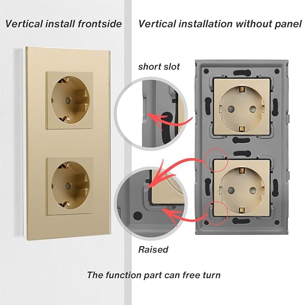 BSEED Doble Enchufe de Pared WiFiSchuko Enchufe inteligente Compatible con Alexa y Google HomeControl de APP y Funcin de Temporizadorproteccin de contacto16A Enchufe de Pared Oro