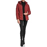 DKNY Womens Hooded Light-weight Puffer