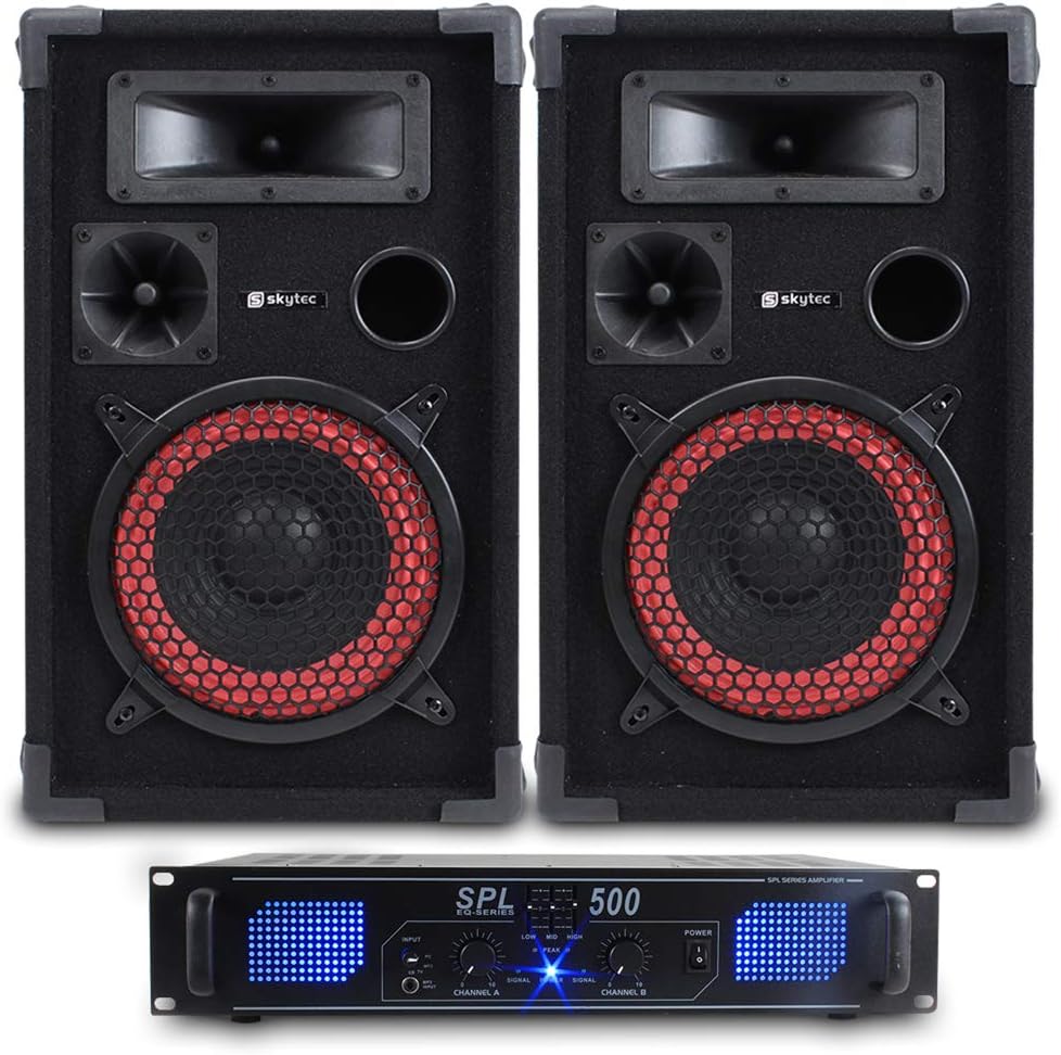skytec 8 inch speakers