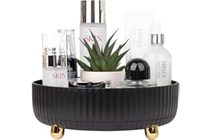Makeup Perfume Organizer Tray 360 Degree Rotating Lazy Susan Skincare Lotion Organizer Spinning Cosmetics Storage for Dresser