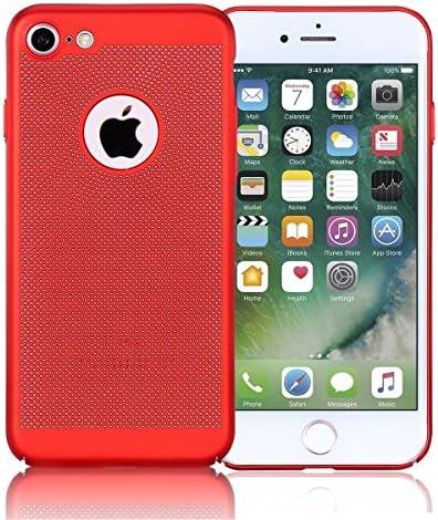 Breathing Phone Case Shockproof PC Back Covers Shell Protective Housing For Apple iPhone 7 4.7" (Red)