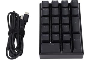 Wired Numeric Keypad, Fadeless Backlit Number Keyboard, 21 Keys External Mechanical Numpad, Portable Financial Accounting Num