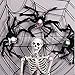 Halloween Large Spider Decoration, Jumbo Horror Skeleton Spider Prank Prop with Vivid Red Eyes and Scarf Foam Props for Indoor Outdoor Yard Scary Realistic Araneid Hallowmas Party Supplies Décor