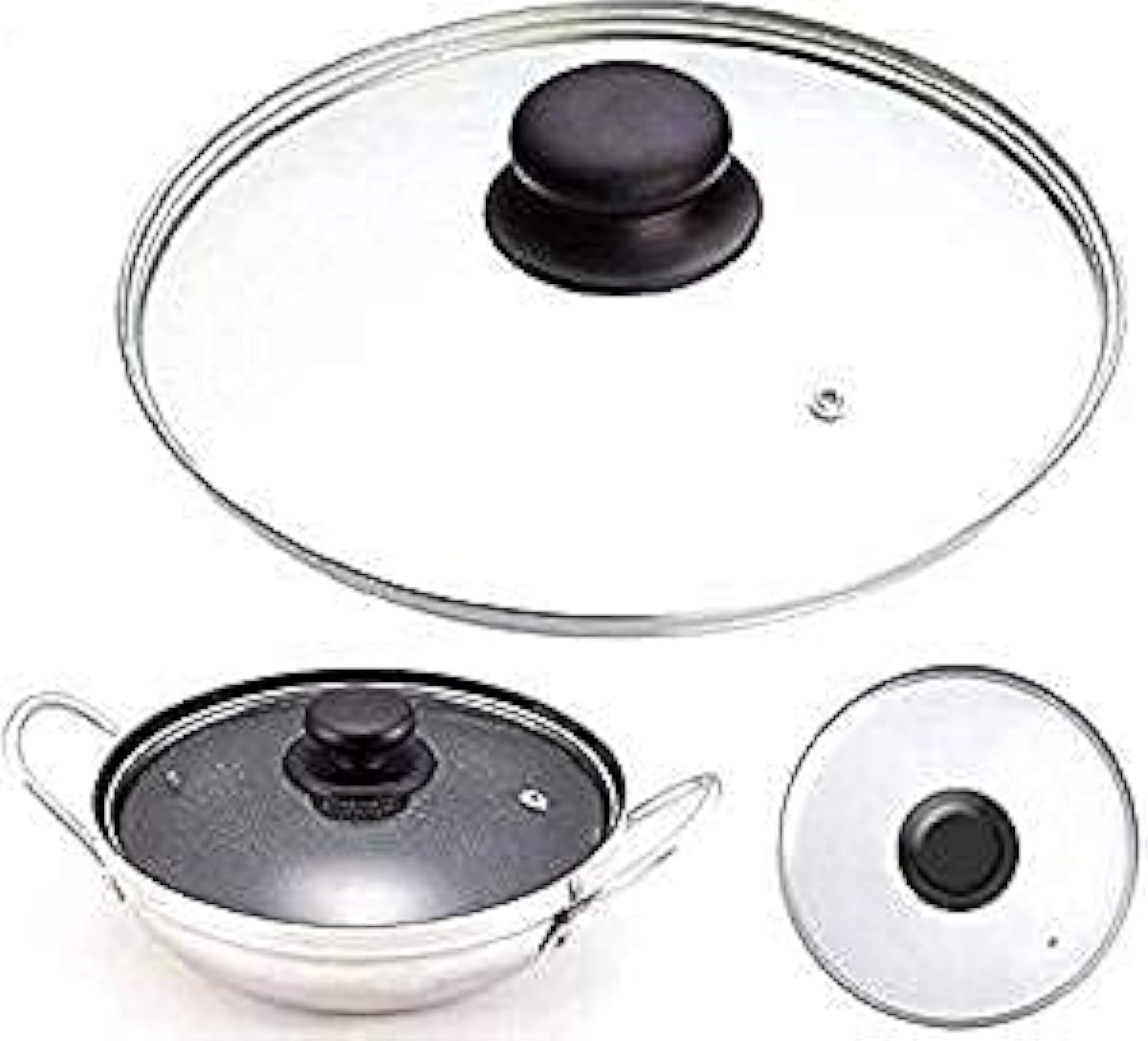 Copper Top Tempered Glass Saucepan Casserole Frying pan Lid (14 cm, 16 cm, 18 cm, 20 cm, 22 cm, 24 cm, 26 cm, 28 cm, 30 cm, 32 cm, 34 cm, 36 cm, 38 cm, 40 cm) Replacement Lids for Pans and Pot (28cm)