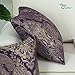 CaliTime Throw Pillow Covers Pack of 2 Supersoft Vintage Damask Floral Cushion Cases Shells for Couch Sofa Home Decor 18 X 18 Inches Deep Purple
