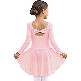 MdnMd Toddler Girls Ballet Dance Leotards Skirt Ballerina Ballet Outfit Dresses Camisole Puff Sleeve