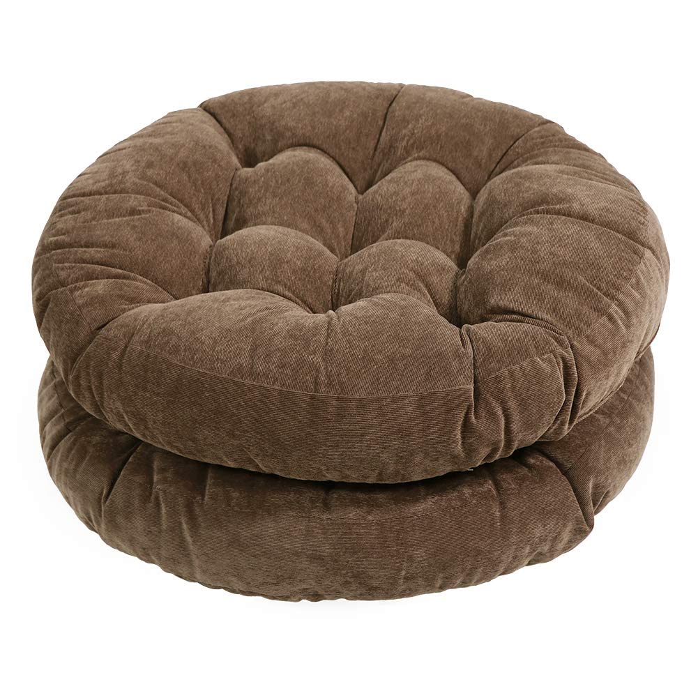 Photo 1 of Tiita Round Chair Cushions 22x22 Inch Outdoor Seat Pads Set of 2 Throw Floor Pillows for Adults Sitting Patio Garden, Coffee