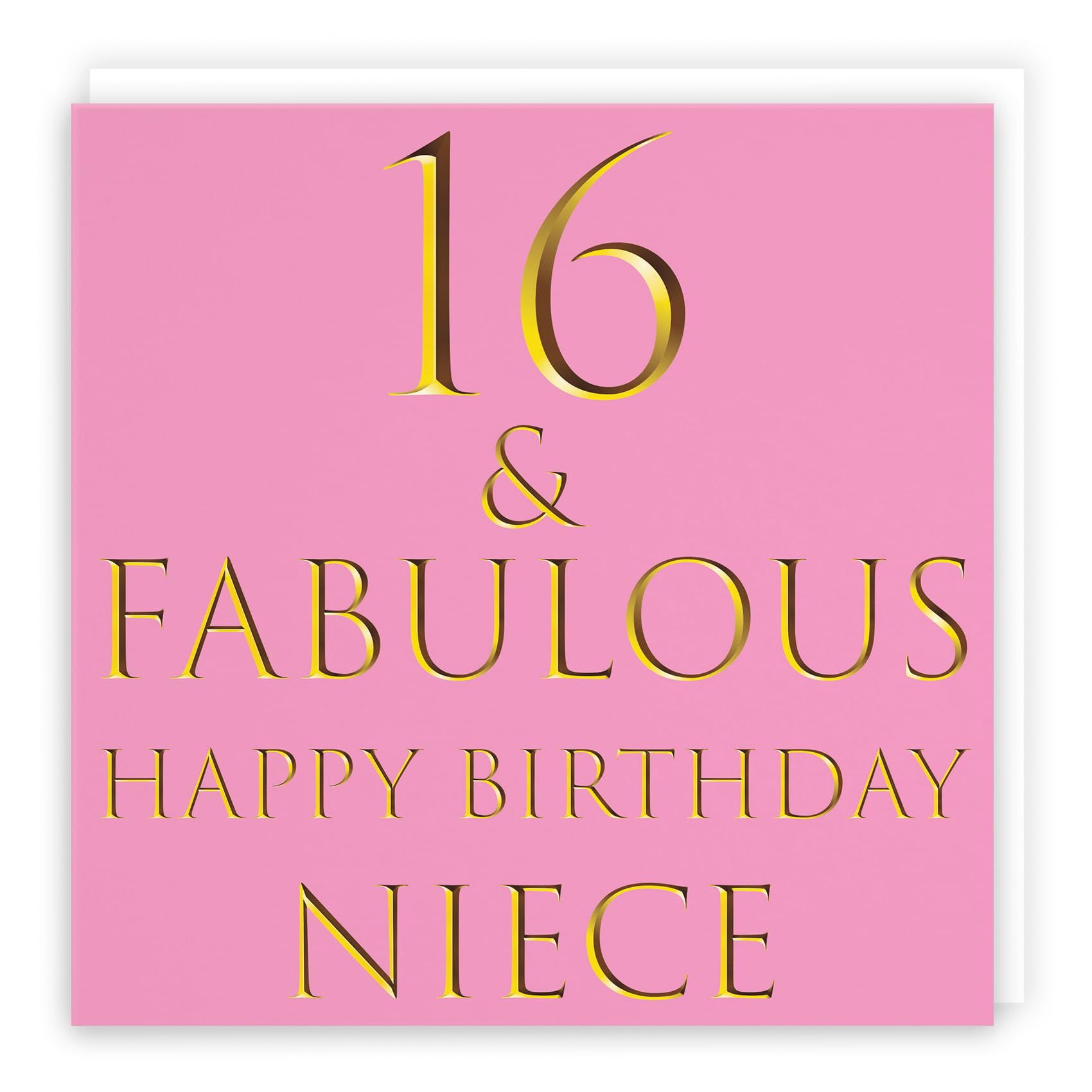 Hunts England - Large Niece 16th Birthday Card - 16 & Fabulous - Happy Birthday Niece - Still Totally Fabulous Collection - Large - 210 x 210 mm - Fun Card - Age 16