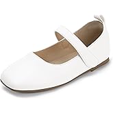 Hehainom Girls Dress Shoes Flower Girl Toddler Little Big Kids Square Toe Flats Mary Jane Wedding School Shoes