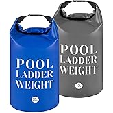 2 Pcs 500D PVC Swimming Pool Ladder Weights- 10L/25LB Waterproof Pool Step Weight Sand Bags- Fillable Pool Stair Weight Anchor Bag with Heavy-Duty Handle for Pool Steps
