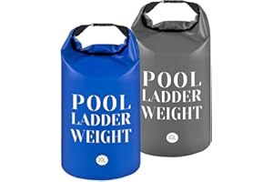 MOONOOM 2 Pcs 500D PVC Swimming Pool Ladder Weights- 10L/25LB Waterproof Pool Step Weight Sand Bags- Fillable Pool Stair Weight Anchor Bag with Heavy-Duty Handle for Pool Steps