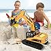 CrossRace Remote Control Excavator,15 Channel Full Functional RC Excavator Toy Toy Construction Tractor with Metal Shovel and Caterpillar