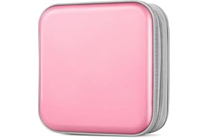Bivisen CD/DVD Case Wallet, Light Pink, 48 Capacity, Durable Plastic and Non-Woven Fabric Material, Easy to Carry and Organize CDs and DVDs