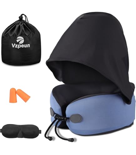Amazon.com: Sealy, Infused-Gel Hooded Travel Pillow with Airflow