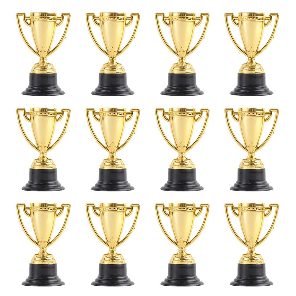 16Pcs Mini Gold Plastic Trophies for Kids, Children'S Award Cups for Sports Day, Competitions, Party Favors, First Place Winner Prizes and Talent Show Rewards