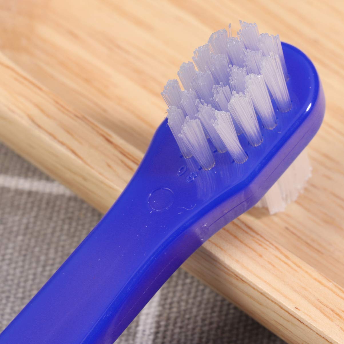 SUPVOX 4pcs Denture Brush T Shape Dual Heads Denture Care Cleaning Tool (White + Blue) : Beauty