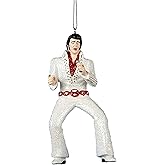 Kurt Adler Elvis Presley® in Jumpsuit Ornament, White Suit, 4.5“