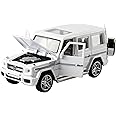 iLooboo Alloy Collectible White Benz G65 AMG Toy Vehicle Pull Back Die-Cast Car Model with Lights and Sound