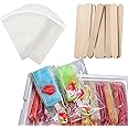 Miaowoof Popsicle Sticks and Bags 200 Pcs Popsicle Sticks and 200 Pcs Bags