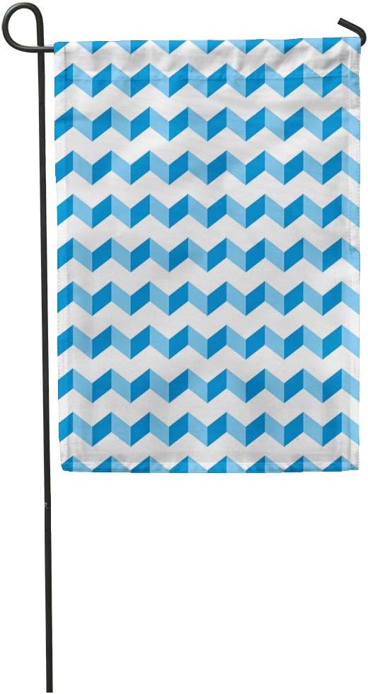 Amazon Com Semtomn Garden Flag Aztec Blue Pattern Zig Zag