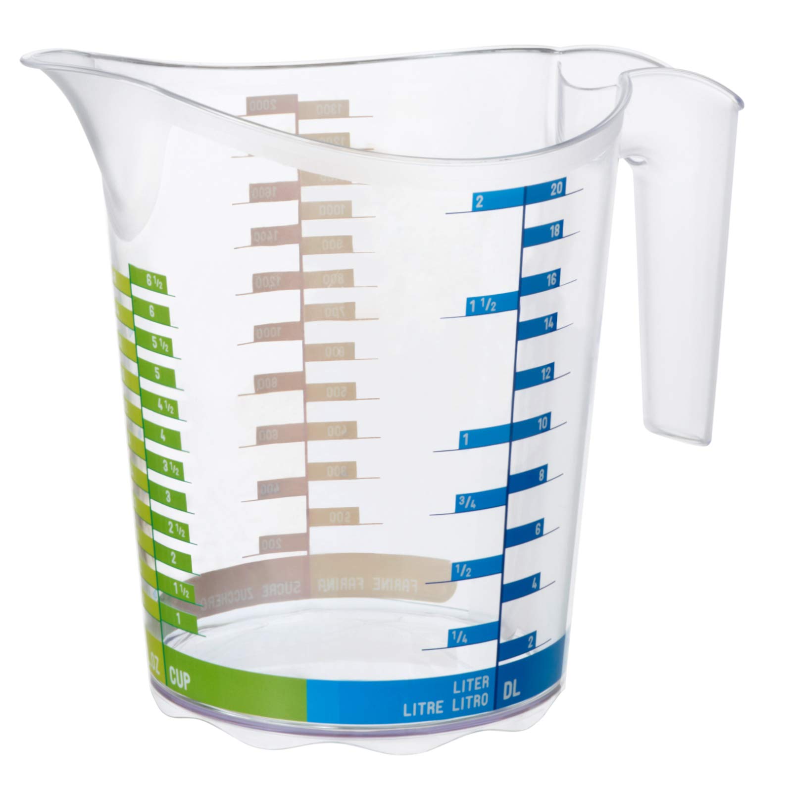 Rotho, Domino, Measuring cup 2 l, Plastic (PP) BPA transparent, 2l (22,1 x 15,4 x 19,3 cm)