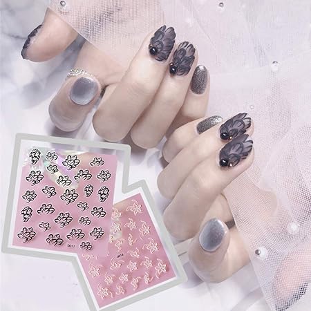 Amazon 5枚フラワーセットエンボスネイルステッカー日本赤青ステレオステッカー4dレリーフネイルステッカーネイルステッカーネイルデカールランダムカラー Vonrui シール ステッカー 通販