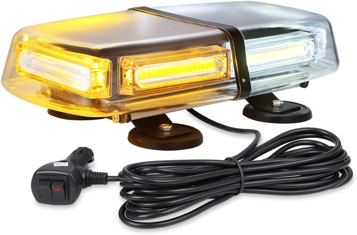 Strong Amber White Strobe Light Bar, WOWTOU 36W