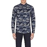 Armani Exchange Men's Printed Woven Long Sleeve Button Up Shirt