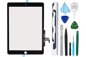 T Phael Black Digitizer Repair Kit for 2017 iPad 9.7(A1822, A1823) / iPad 5 iPad Air 1st Touch Screen Digitizer Replacement (Without Home Button) with Tools + PreInstalled Adhesive