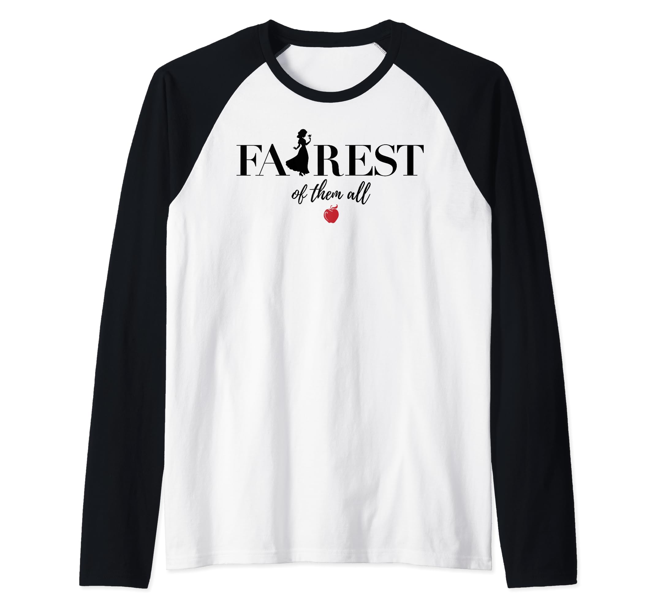 Disney Snow White Fairest Silhouette Text Raglan Baseball Tee