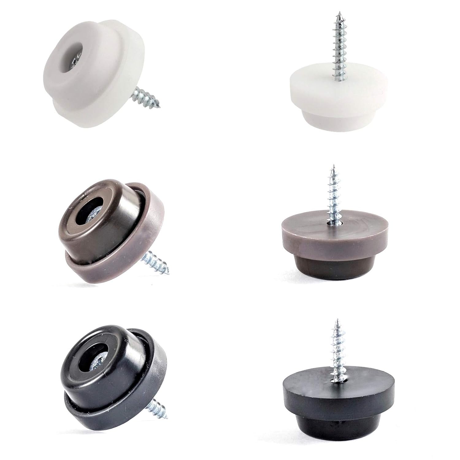 Furniture Stoppers. Screw on Rubber Non Slip Non Marking Feet, Various
