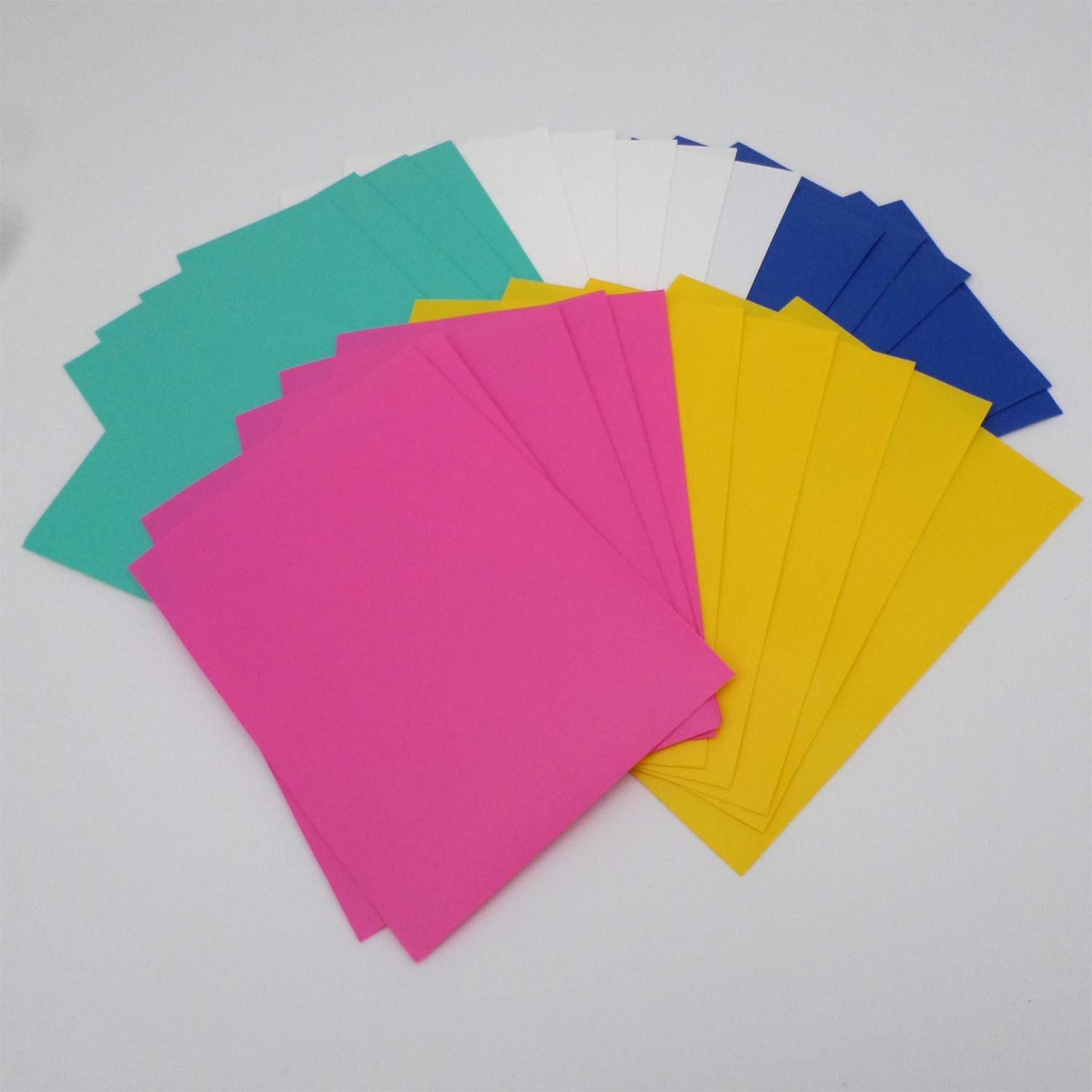 docsmagic.de 5 x 100 Mat Card Sleeves Standard Size 66 x 91 - Blue Yellow Pink Mint White - PKM - MTG
