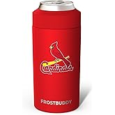 Frost Buddy MLB Universal Buddy - Fits All - Stainless Steel Can Cooler for 12 oz & 16 oz Regular or Slim Cans & Bottles - Stainless Steel, St. Louis Baseball