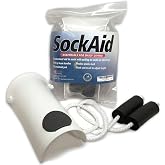 RMS Deluxe Sock Aid - Socks Helper with Foam Handles for Regular Socks | Help put on socks without bending, an independent dressing aid for limited mobility