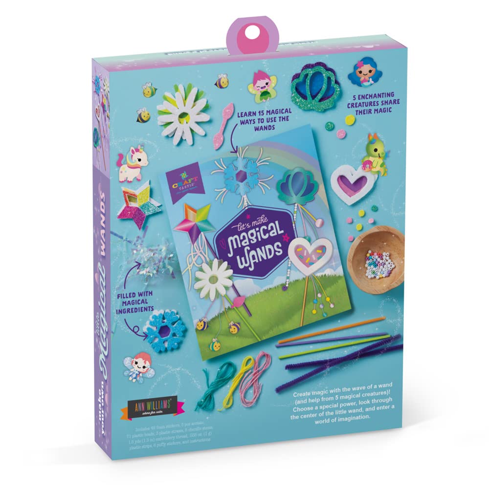 Craft-tastic — Make Your Own Little Magical Wands — Everything Included for 5 Fun DIY Magic Wands Art & Crafts Projects — Ages 4+